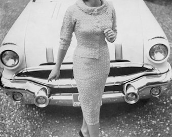 Ribbon Ensemble - Vintage 50s 60s Jackie O Suit - Crochet Ribbon - PDF eBook