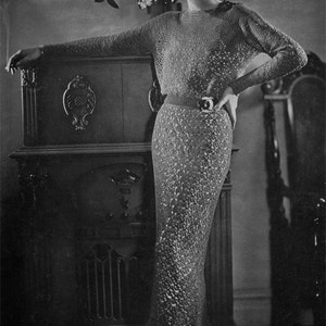 Vintage 1930s Crochet Dress Pattern - Columbia Elizabeth Ann Dress - PDF eBook