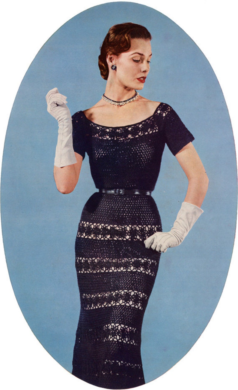 1950s crochet evening dress. A history of crochet