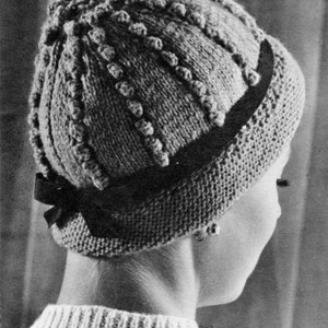 Popcorn Cloche - 1960s Hat Pattern - Vintage Knitting - PDF eBook