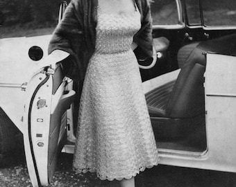 Organdie - Vintage Dress Pattern - Crochet Ribbon - PDF eBook