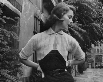 1950s Spring Bolero - Vintage Knitting Pattern - PDF eBook