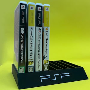 Sony PSP Game Holder Display Stand for PSP Game Cases Storage Collection Organiser for Sony PSP Black and White Fits 9