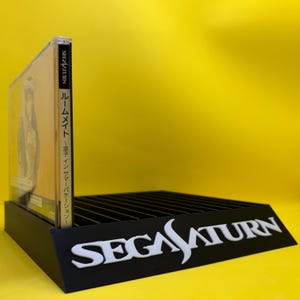 Sega Saturn Game Holder Display Stand Storage Organiser Black and White for CD Rom Thin Disc Japanese Games NTSC Version Accessory