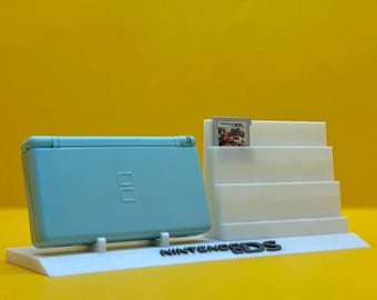 Nintendo DS DS Lite konsol- och spelställ vitt och grått förvaringsställ tillbehör för Nintendo DS och DS Lite enhetshållare spel