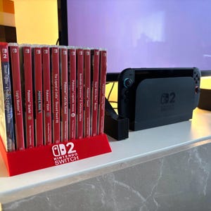 Support d'affichage de jeu Nintendo Switch 2 rouge et blanc pour 12 jeux pour la nouvelle console Switch 2 Support de carte de jeu Support Organiseur de stockage Nintendo