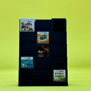Nintendo DS 3DS Game storage display cartridge holder fit DS lite 3DS DSi game holder organiser black  display stand holds 15 ds games