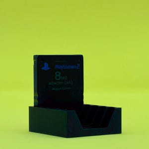 Soporte para tarjetas de memoria PS2, organizador de tarjetas de memoria Sony Playstation 2, soporte de exhibición con capacidad para 5 unidades de almacenamiento para accesorios Sony PS2, pantalla para juegos