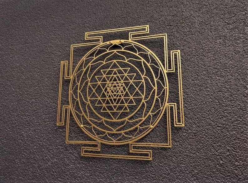 Sri Yantra Sacred Geometry Metal Wall Decor, Sacred Geometry Metal Wall ...