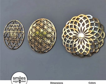 Flower of Life Wall Art:  3-piece Geometric Decor