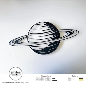 Saturn Metal Wall Art, Wall Hangings, Bedroom Decor, Planet Saturn Wall Decor, Outer Space Wall Art Decor, Saturn With Moons