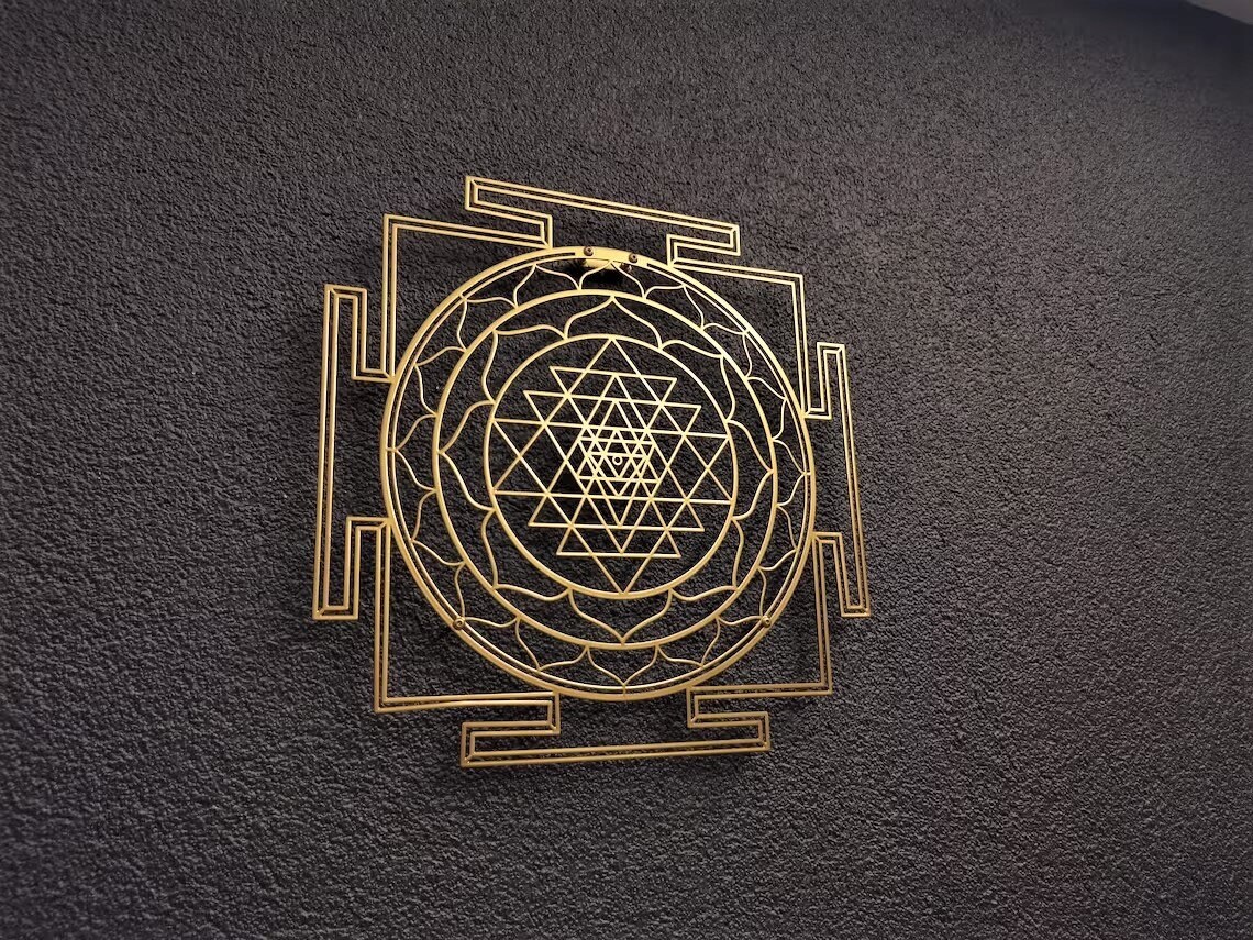 Sri Yantra Sacred Geometry Metal Wall Decor, Sacred Geometry Metal Wall ...