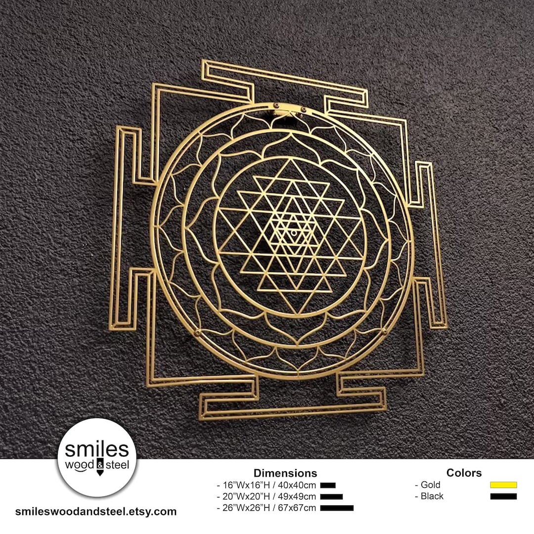 Sri Yantra Sacred Geometry Metal Wall Decor, Sacred Geometry Metal Wall ...