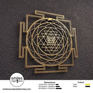 Sri Yantra Sacred Geometry Metal Wall Decor, Sacred Geometry Metal Wall Decor, Spiritual Decor, Mandala Wall Art,Yoga Gift,Housewarming Gift