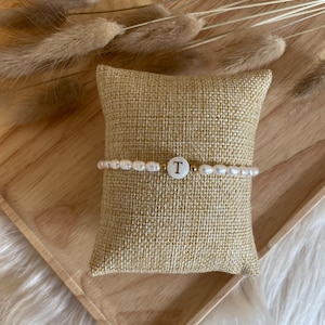 Personalisiertes Perlenarmband mit Süßwasserperlen| Freundschaftsarmband| Mädchenarmband| Buchstabenarmband| Baby Shooting Armband