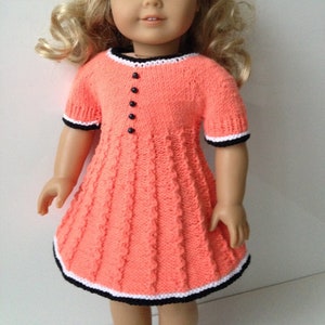 Delia Knitting Pattern for 18 inch doll dress (061)