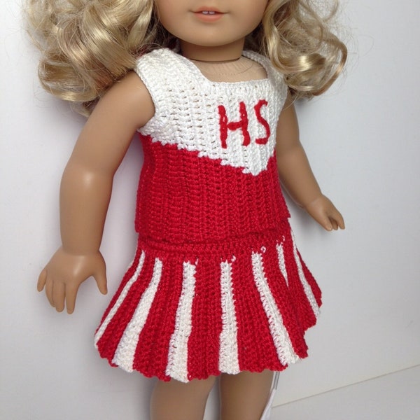 CHEERLEADER Cheer Leader Crochet Pattern for 18 inch doll AG American Girl and similar