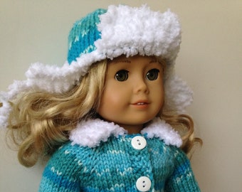 Duck Dynasty A LaRusse Jacket & Hat Knitting pattern for American Girl AG 18 inch doll (054)