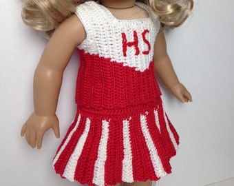 CHEERLEADER Cheer Leader Crochet Pattern for 18 inch doll AG American Girl and similar