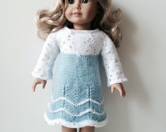 Ice Princess knitting pattern for 18" doll dress