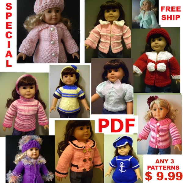 Free Dolls Clothes Knitting Patterns Etsy UK