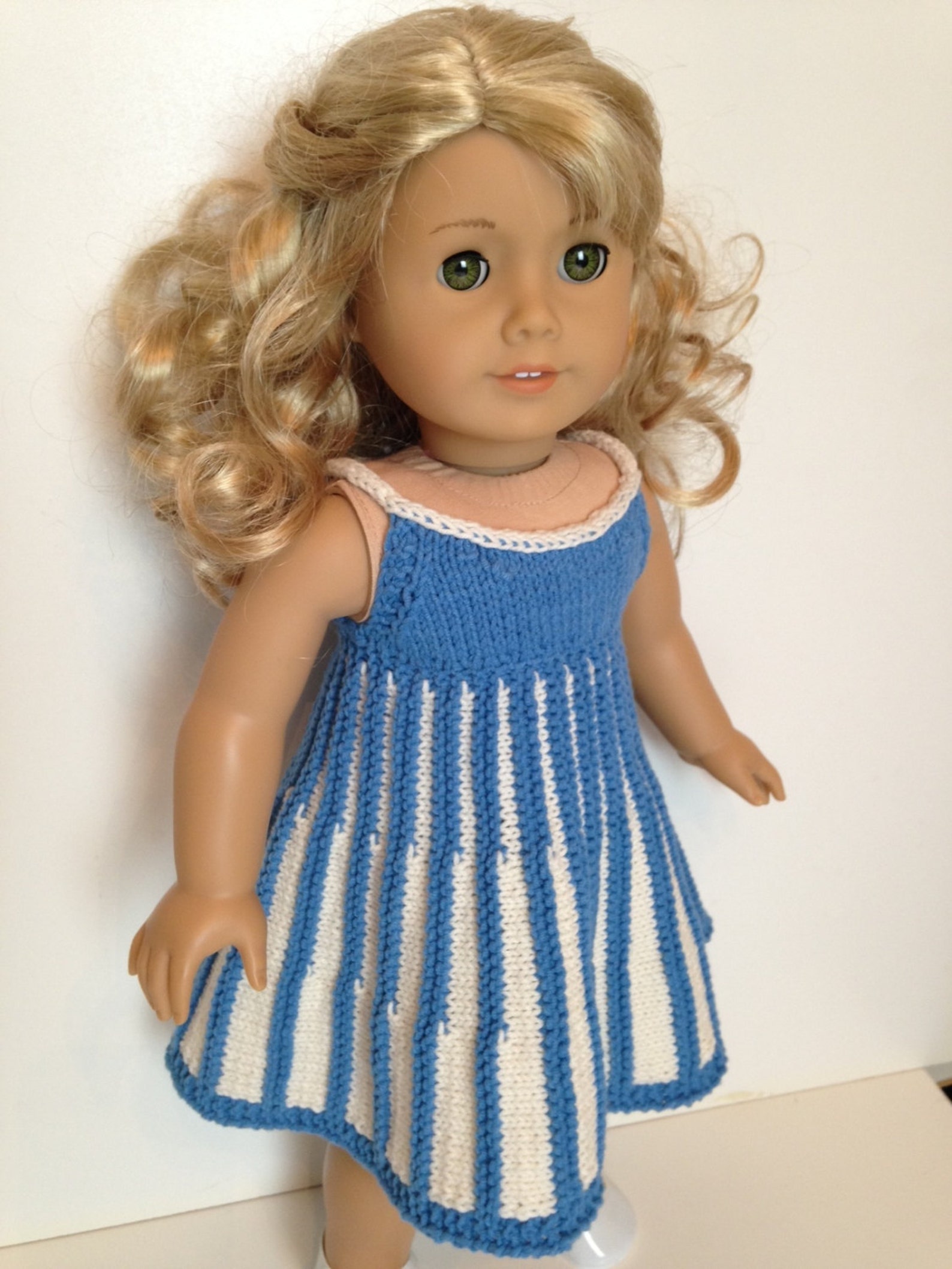 Strappy Summer Dress Knitting Pattern Fits 18 Inch Doll Slim to Full ...