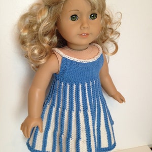 Strappy Summer Dress Knitting Pattern Fits 18 Inch Doll Slim to Full ...