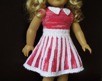 Sandy Dress Knitting Pattern for 18 inch American Girl AG doll (049)