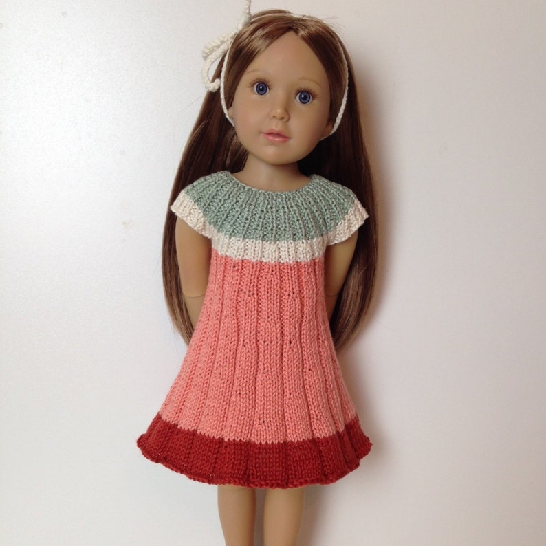 FLOWER Dress Knitting Pattern 18 Inch Doll 059 Etsy