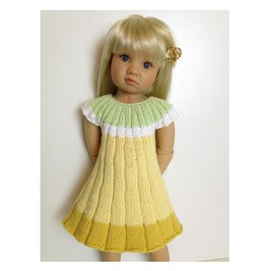 FLOWER dress Knitting Pattern 18 inch doll (059)