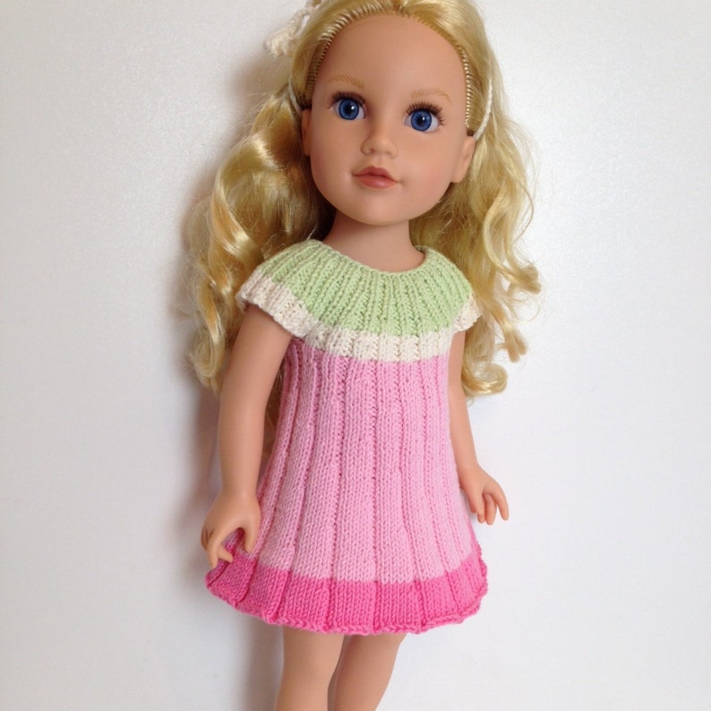 FLOWER Dress Knitting Pattern 18 Inch Doll 059 Etsy