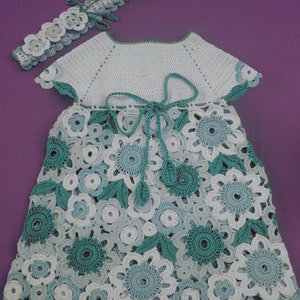 Flower Dress Irish Lace crochet pattern  size 1 year old and up
