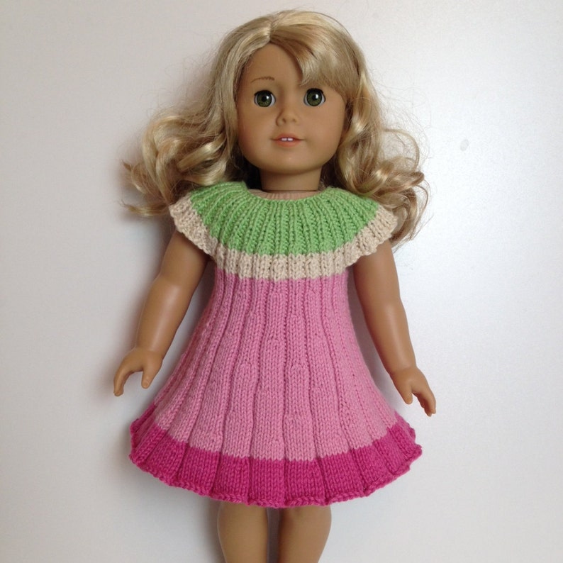FLOWER Dress Knitting Pattern 18 Inch Doll 059 Etsy