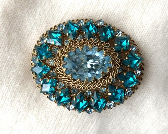 Rare Vintage Crystal Austrian brooch pin