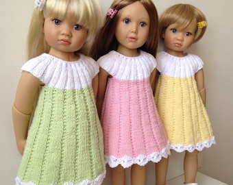 APRIL dress Knitting Pattern 18 inch doll (062)