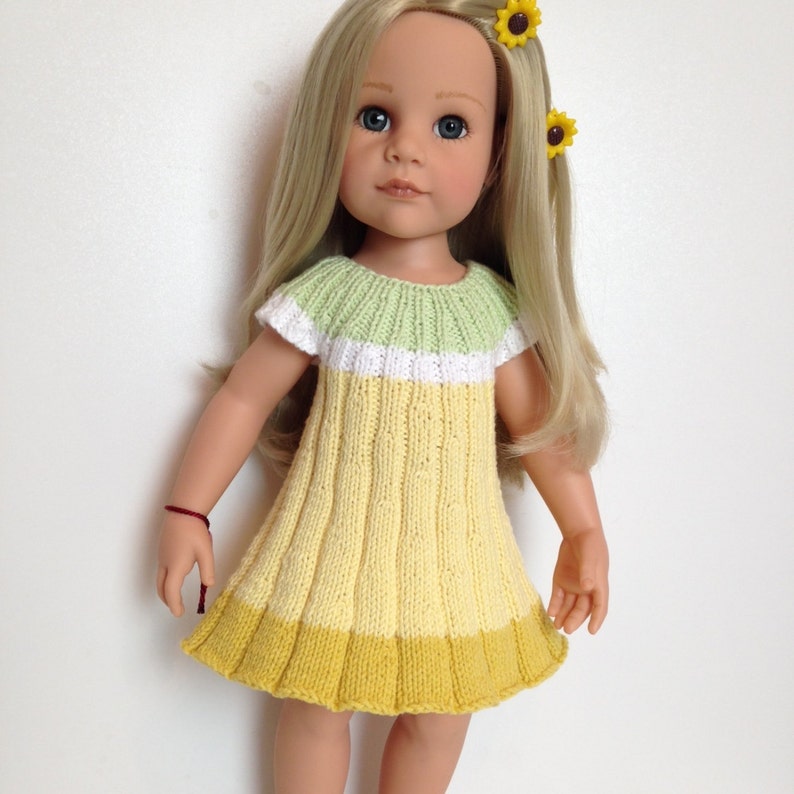 FLOWER Dress Knitting Pattern 18 Inch Doll 059 Etsy