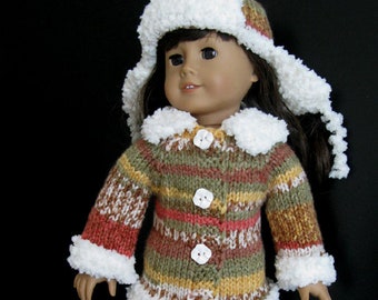 Duck Dynasty A LaRusse Jacket & Hat Knitting pattern for American Girl AG 18 inch doll (054)