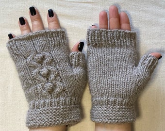 Bobble Cable Fingerless Mitts knitting pattern