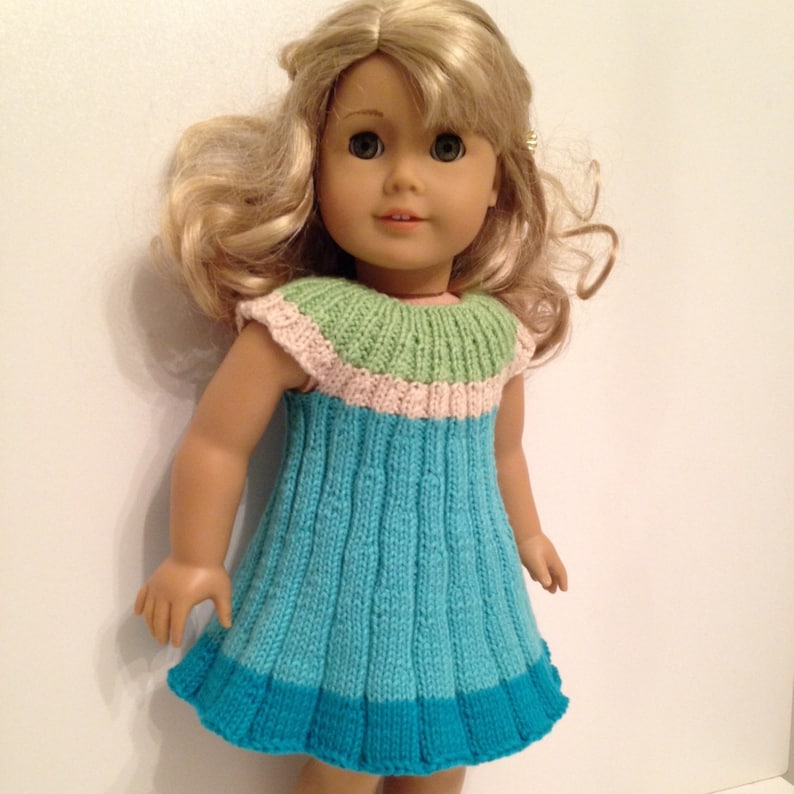FLOWER Dress Knitting Pattern 18 Inch Doll 059 Etsy