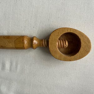 Vintage Wooden Screw Twist Nutcracker Solid Wood Tool Mid Century rare