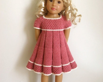PLISSIERTES SOMMERKLEID zu schmal 18-Zoll-Puppe Kidz n Cats Strickmuster (# 042 too / slim)