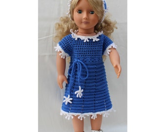 SNOWFLAKE crochet Dress for 18 inch doll (V62)