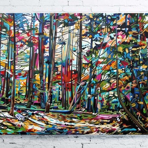 ART PRINT Galiano Color Forest in Canvas, or Paper: 12x8", 18x12" 24x16" 30x20" 36x24" 42x28" 48x32" Landscape Painting by Taralee Guild
