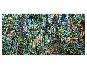 Forest Cathedral Art Print: Pacific Northwest Landscape Painting