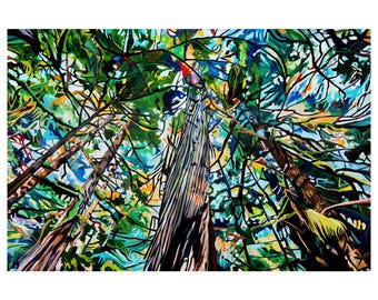 Lighted Forest Path Art Print: Pacific Spirit Landscape Painting