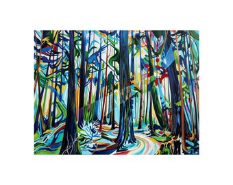ORIGINAL PAINTING: Day Break Pathway (2026) 40x30 inch acrylic on canvas by Taralee Guild Natures Cathedral Series