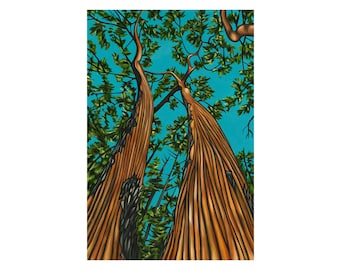 Arbutus Tree Art Print: West Coast Forest Painting, Nature's Cathedral Series