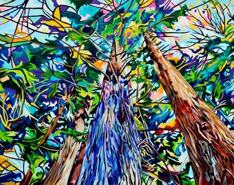 ORIGINAL PAINTING - Pacific Spirit Cathedral (2023) 60x40” acrylic on canvas by Taralee Guild Nature’s Cathedral Forest Art series