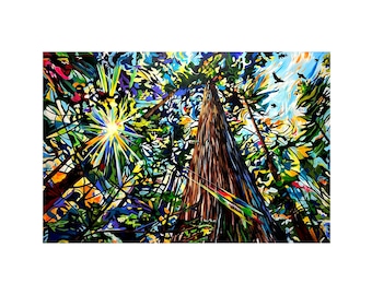Cedar & Crow Forest Art Print: Pacific Northwest Landscape Painting