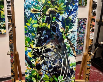 ORIGINAL PAINTING - Seaside Old Growth (2026) 12x24” Acrylic on Canvas by Taralee Guild Forest Nature’s Cathedral series